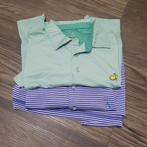 Masters Green Polo Shirt and Striped A Lot Collection Blue Polo Shirt XL Bunfle